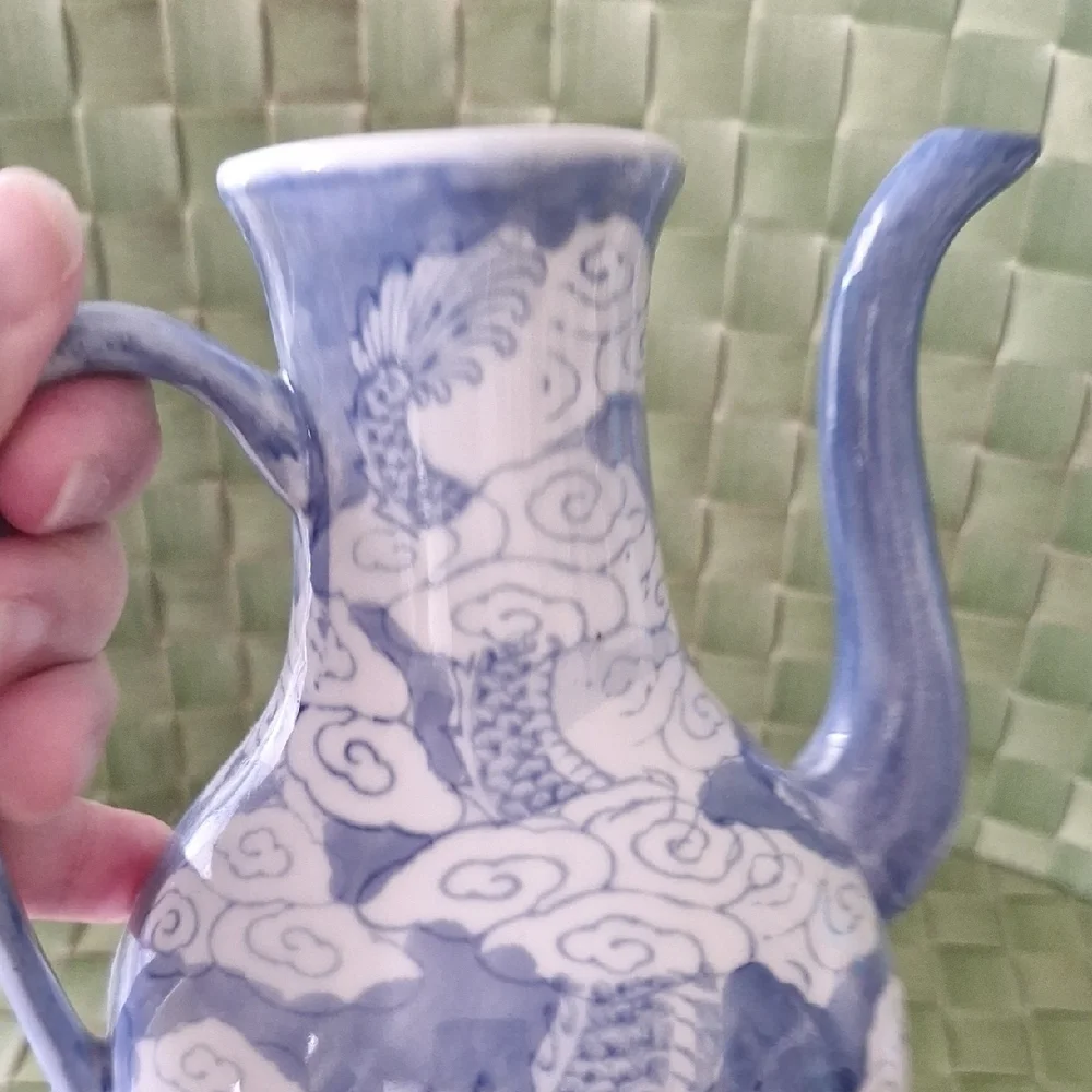 Pier 1 Blue and White Ceramic Teapot